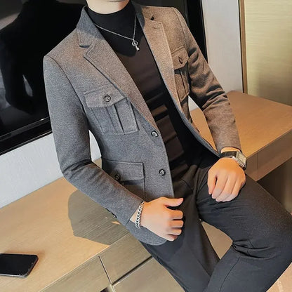 Blazer Casual Lauritz™ com Tecido Estruturado Premium / O Luxo Silencioso da Alfaiataria Italiana!