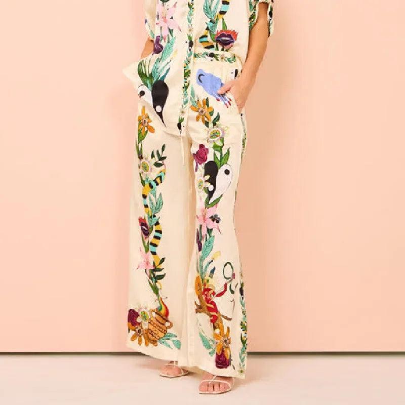 Conjunto Flora Exótica™ em Popelina Acetinada / Charme Tropical e Conforto Luxuoso para Seus Momentos Especiais!