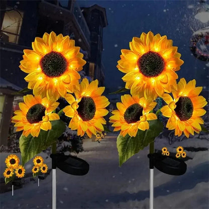 Kit com 3 Luminárias de Girassol Modern Lar™ Movidas a Energia Solar / Iluminação Encantadora e Sustentável para Seu Jardim!