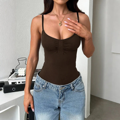 [COMPRE 1 E LEVE 2] Body Ariella™ em Malha Premium com Franzido no Busto