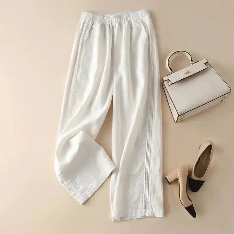 Calça de Linho Feminina Patrícia™/ Soltinha em Linho e Algodão!