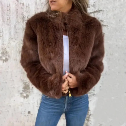 Casaco Bomber Winter Bloom™  em Pelúcia Premium Felpuda / O Toque de Glamour que Seu Inverno Merece!