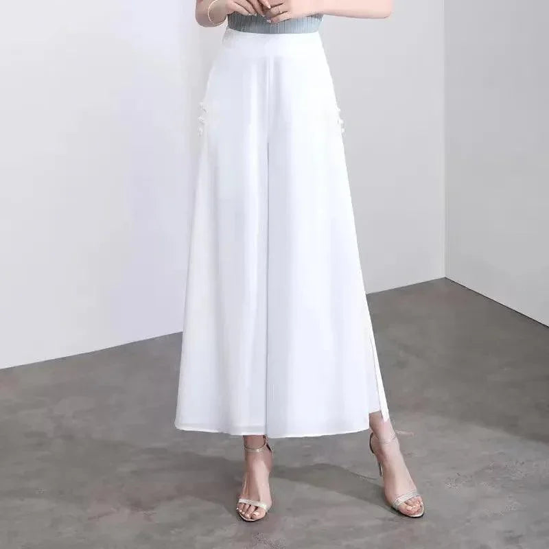 Calça Saia Palazzo™ com Dupla Camada em Chiffon / Desfile Exalando o Máximo de Beleza e Glamour!