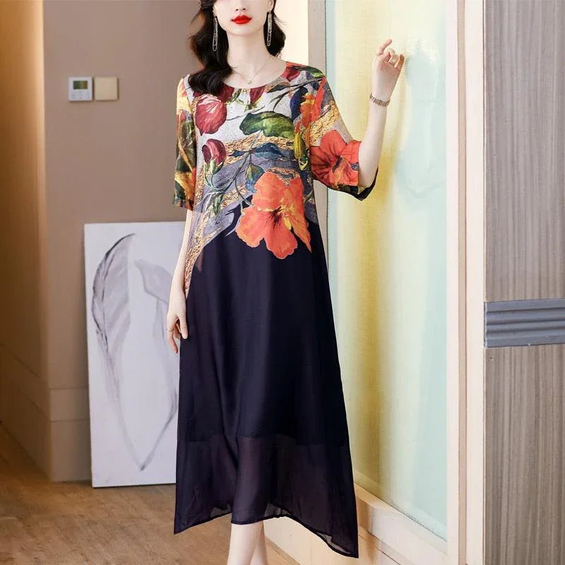 Vestido Floral Versalhes Moda Gringa / O Campeão em Luxo e Conforto!