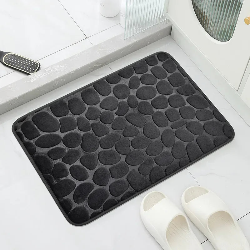 Tapete Antiderrapante PedraLux™ com Design de Pedras / Conforto, Elegância e Funcionalidade para Seu Ambiente!