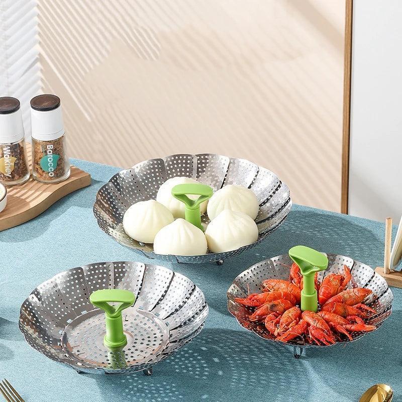 Kit de 2 Bandejas Vaporizadoras Modern House™  / Perfeita para Cozinhar no Vapor com Sabor e Saúde!