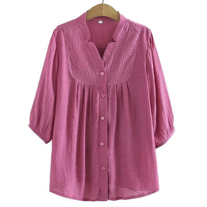 Camisa Feminina Julie™ com Manga 3/4 e Detalhe Renda -  Conforto, Elegância e Versatilidade para Todas as Ocasiões!