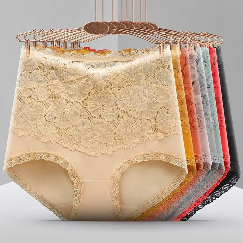 [COMPRE 3 E LEVE 5] Calcinha Angelina™ em Algodão com Renda Floral e Forro Antibacteriano  / Sinta-se Leve, Segura e Ainda Mais Feminina!