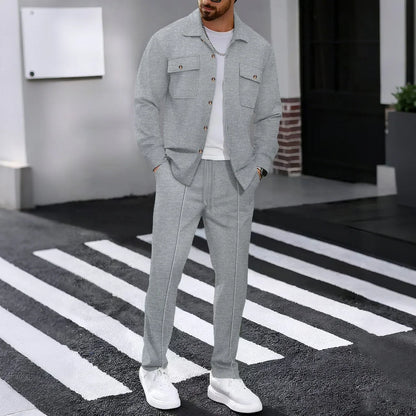 Conjunto Erik™ em Malha Texturizada Premium com Camisa Abotoada