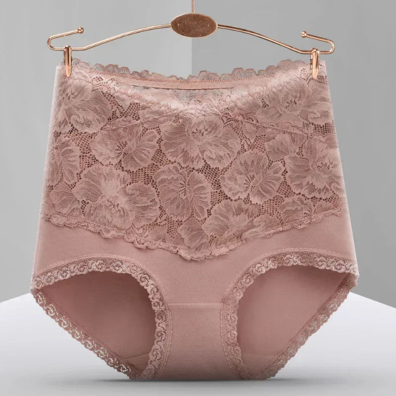 [COMPRE 3 E LEVE 5] Calcinha Angelina™ em Algodão com Renda Floral e Forro Antibacteriano  / Sinta-se Leve, Segura e Ainda Mais Feminina!