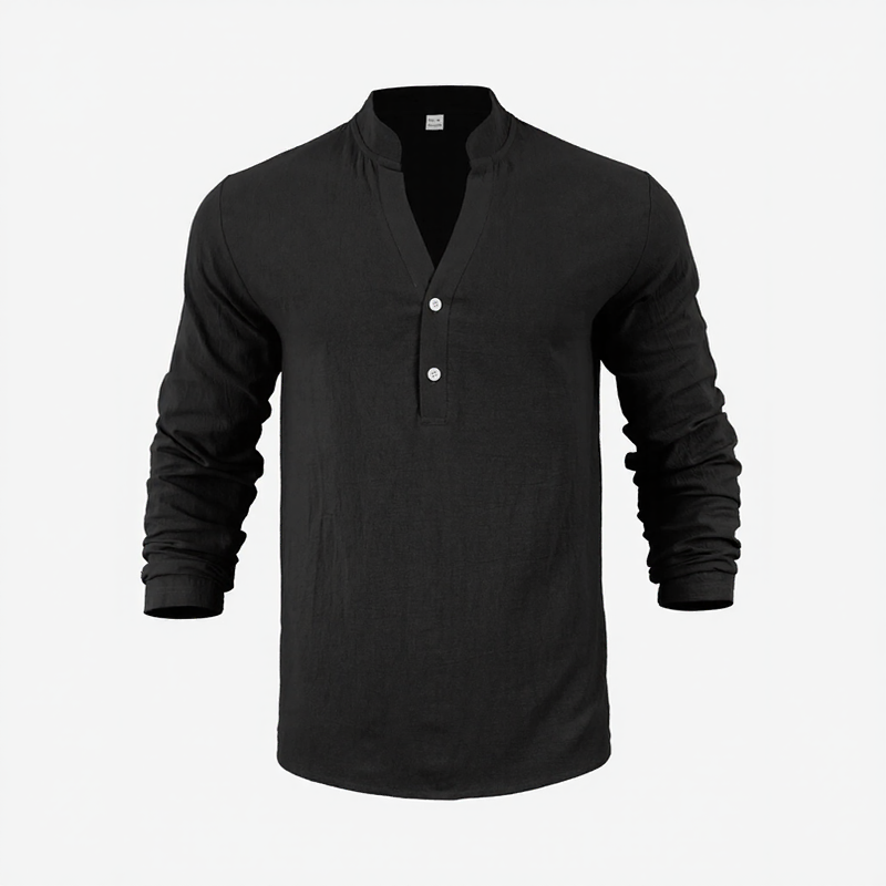 Camisa Stephan™ Em Linho de Algodão com Design Minimalista