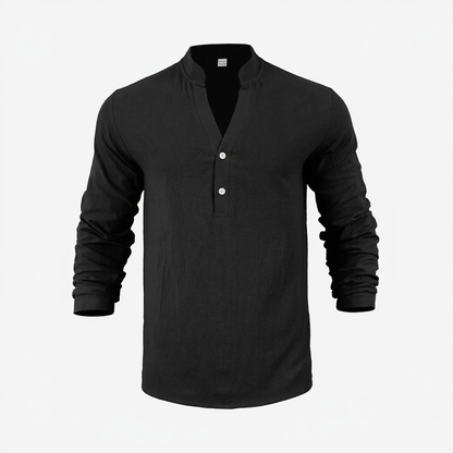 Camisa Stephan™ Em Linho de Algodão com Design Minimalista