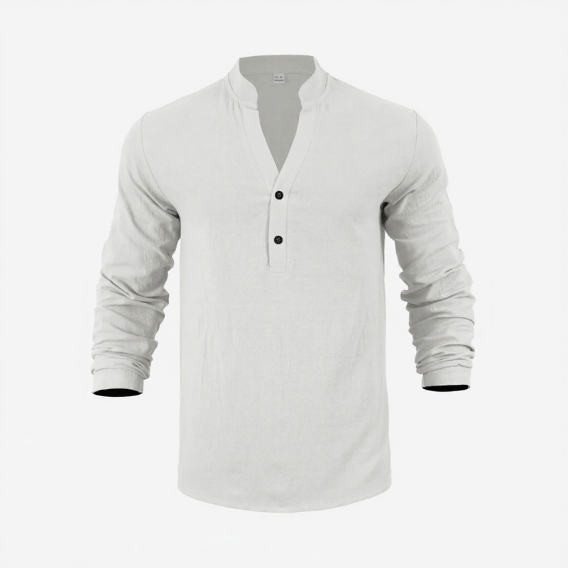 Camisa Stephan™ Em Linho de Algodão com Design Minimalista