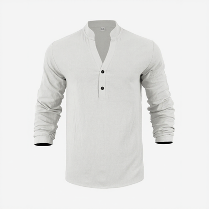 Camisa Stephan™ Em Linho de Algodão com Design Minimalista