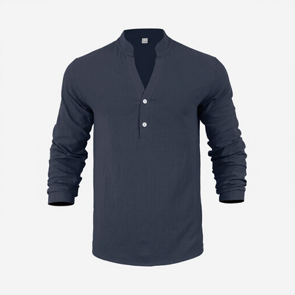 Camisa Stephan™ Em Linho de Algodão com Design Minimalista