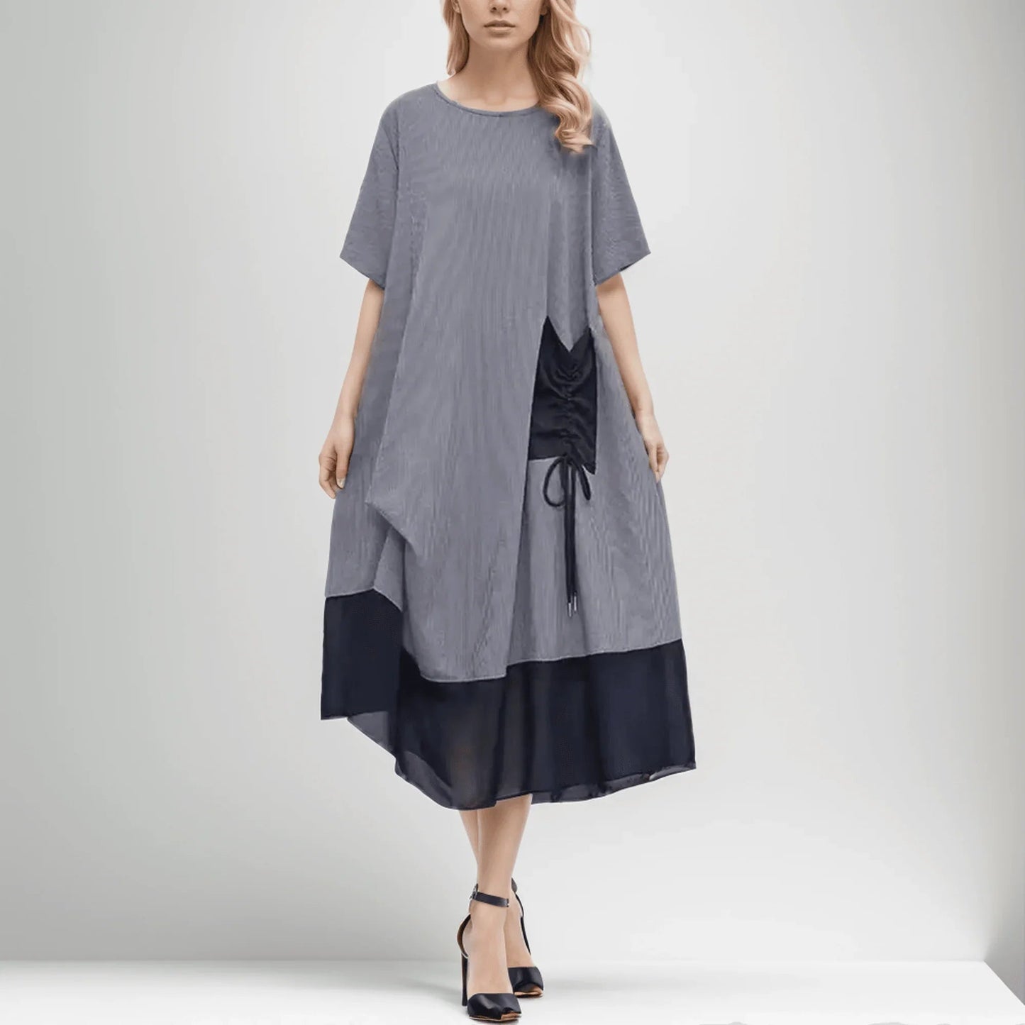 Vestido Clementina™ Estilo Midi Assimétrico / Modernidade e Elegância para Cada Ocasião!