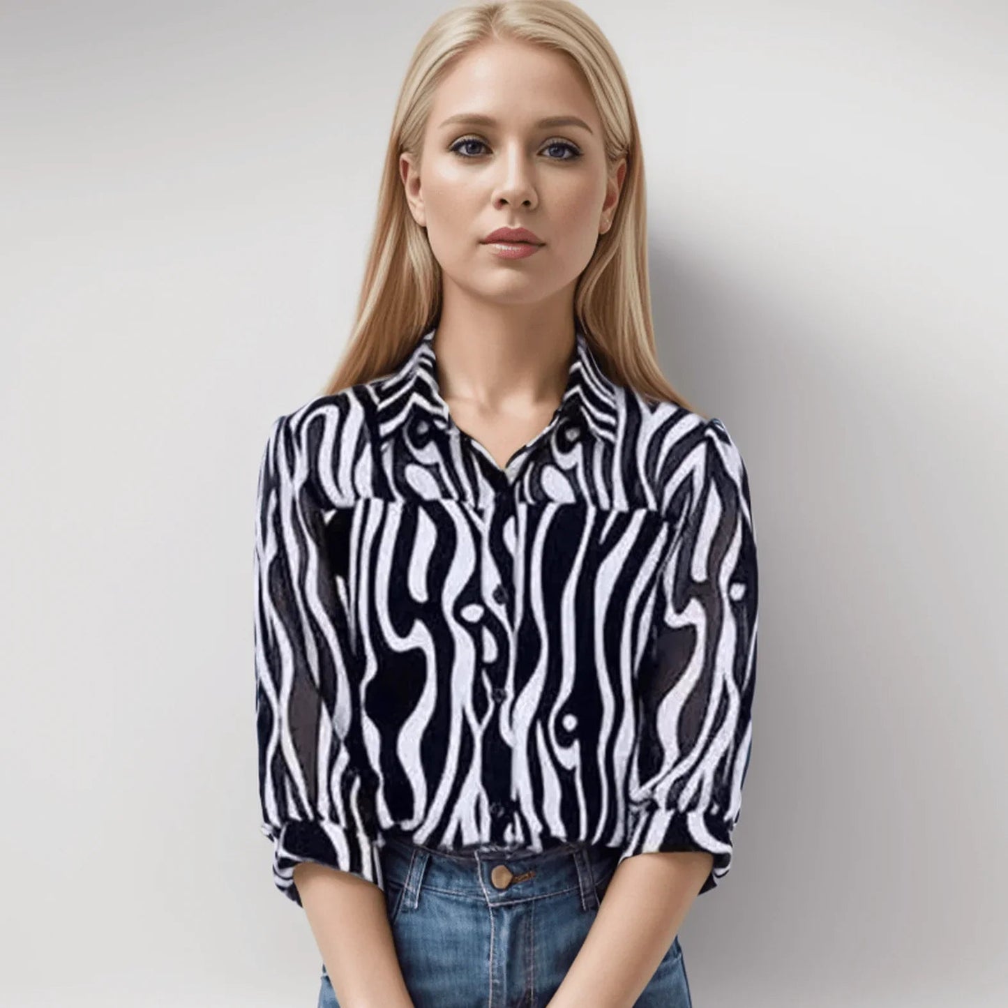 Blusinha Celeste™ em Chiffon / Elegância e Modernidade em Cada Detalhe!