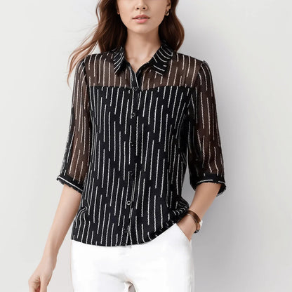 Blusinha Celeste™ em Chiffon / Elegância e Modernidade em Cada Detalhe!