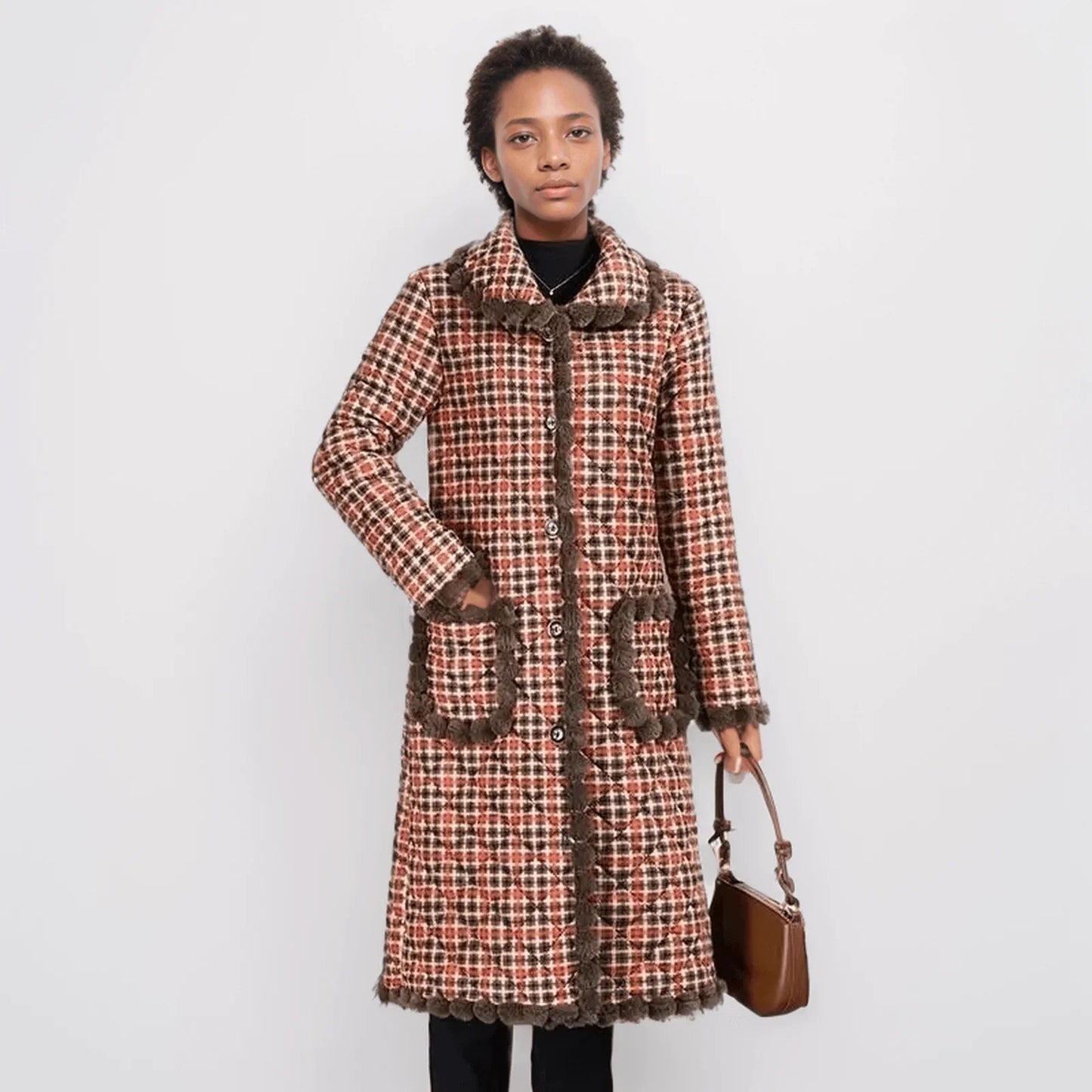 Casaco Bordeaux™ em Sherpa e Algodão / Aconchego e Estilo para os Dias Mais Frios do Ano!