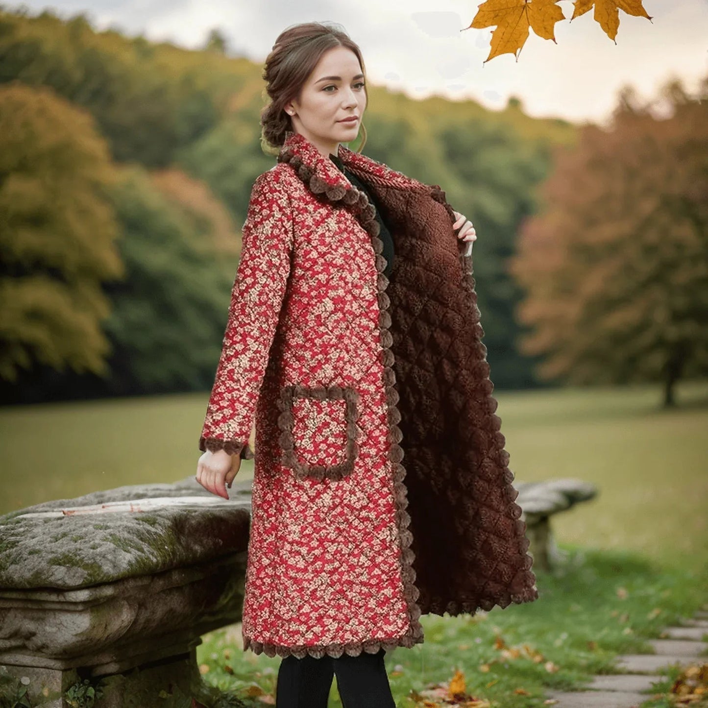 Casaco Bordeaux™ em Sherpa e Algodão / Aconchego e Estilo para os Dias Mais Frios do Ano!