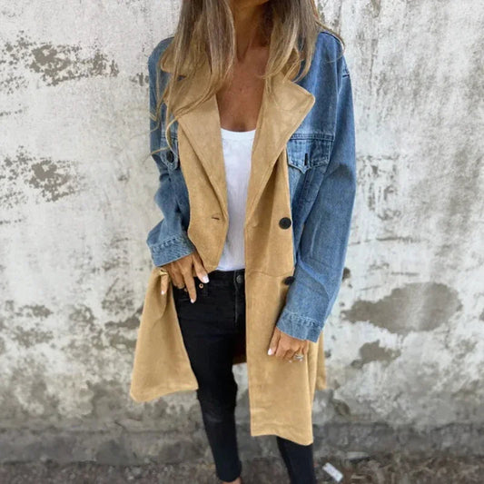 Casaco Dual Motion™ com Mix de Jeans e Suede / Para Quem Vive o Estilo com Personalidade e Leveza!