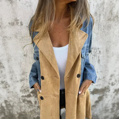 Casaco Dual Motion™ com Mix de Jeans e Suede / Para Quem Vive o Estilo com Personalidade e Leveza!
