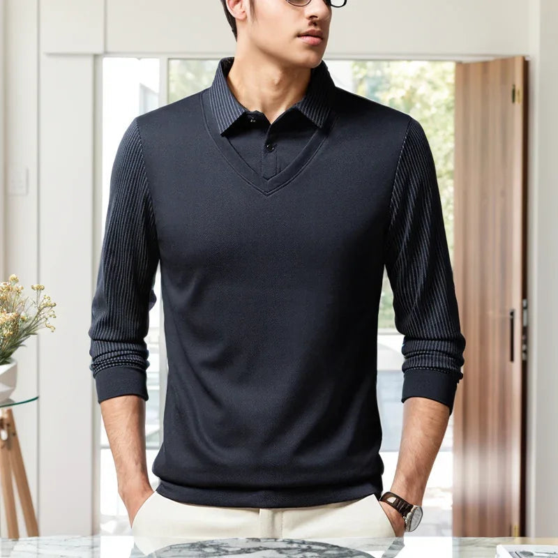 Camisa Preston™ com Colete Sobreposto e Estilo Executivo Casual /  Para Homens que Vestem Personalidade com Sofisticação!