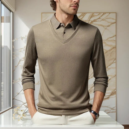 Camisa Preston™ com Colete Sobreposto e Estilo Executivo Casual /  Para Homens que Vestem Personalidade com Sofisticação!