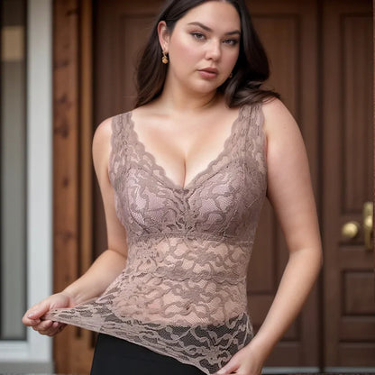 [COMPRE 1 E LEVE 3] Blusinha BellaLace™ com Bojo Embutido e Renda Suave / Sensualidade e Conforto em Cada Curva!
