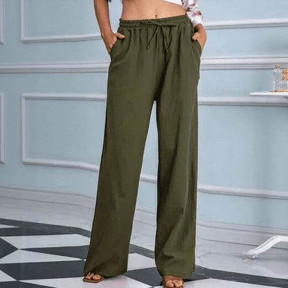 Calça Bruma™ em Linho de Algodão / Toque Suave, Caimento Livre e Estilo Natural!