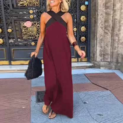 Vestido Blush Belle™ com Alças Cruzadas e Caimento Solto / O Minimalismo Ousado que Envolve com Elegância!