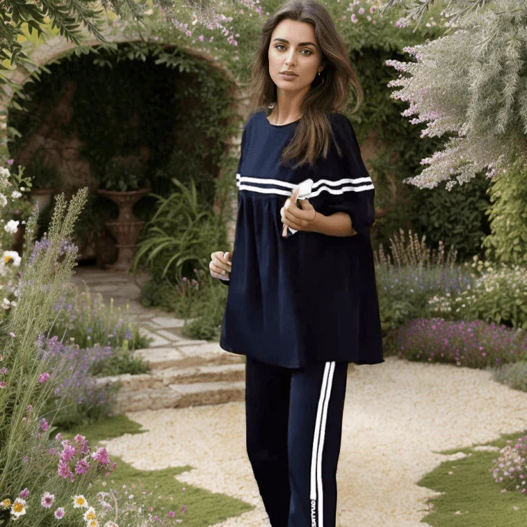 Conjunto Lucille™ com Blusa Soltinha + Calça Lycra - Pureza e Conforto Clássico do Algodão!