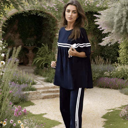 Conjunto Lucille™ com Blusa Soltinha + Calça Lycra - Pureza e Conforto Clássico do Algodão!