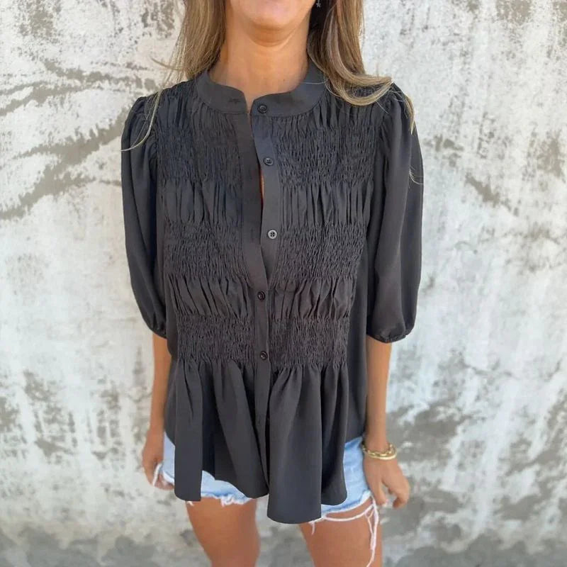 Camisa Florence™ em Algodão Leve com Pregas Artesanais