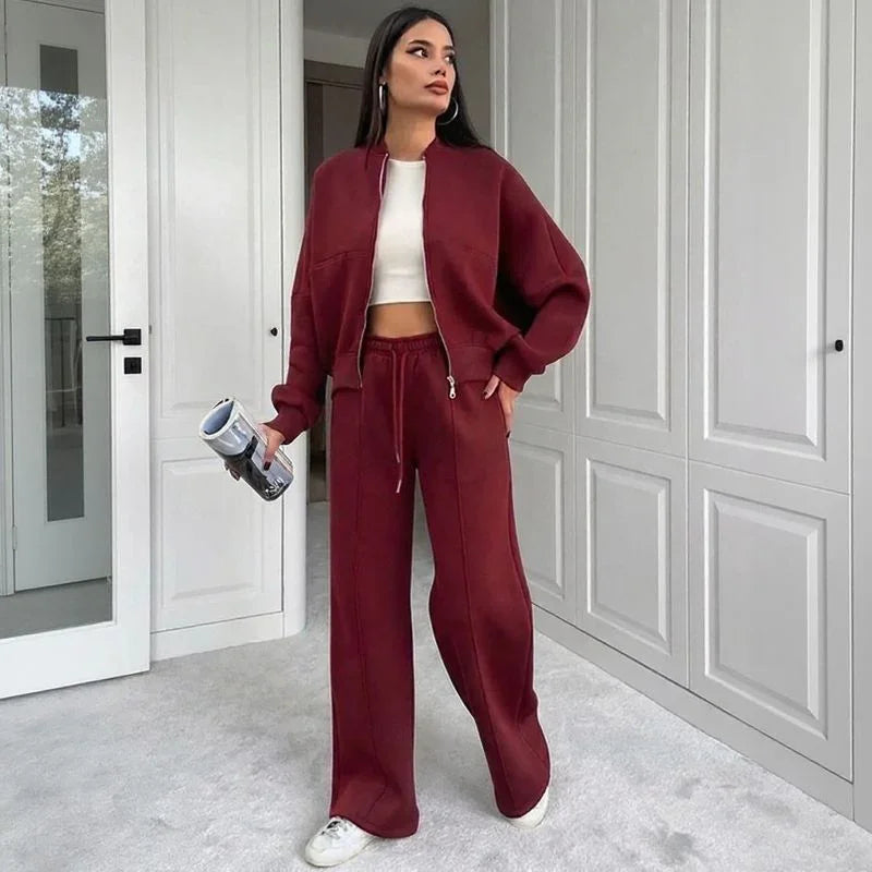 Conjunto Naomi™  em Moletom Premium com Jaqueta Zíper