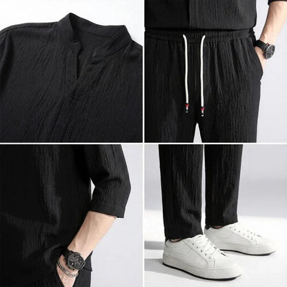 Conjunto Jonas™ com Camisa Manga 3/4  e Calça Bolso Faca