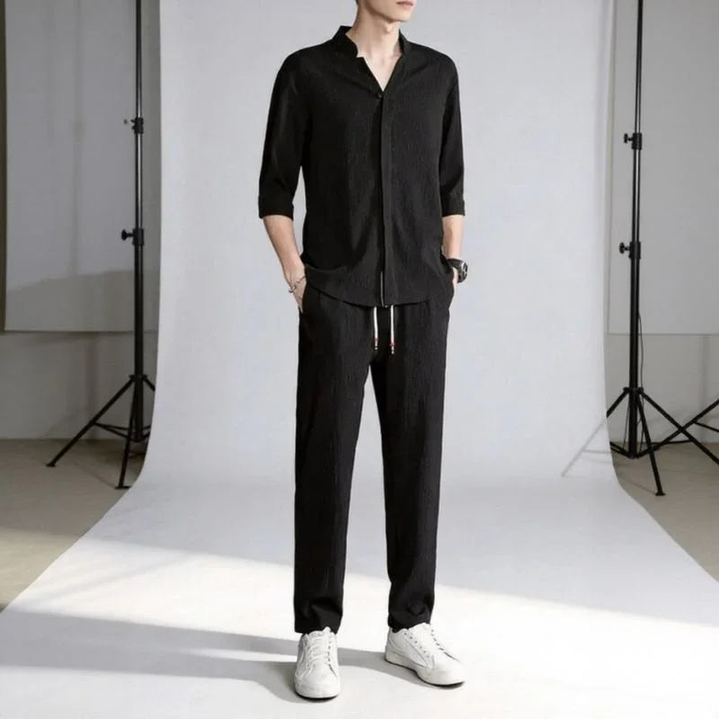 Conjunto Jonas™ com Camisa Manga 3/4  e Calça Bolso Faca
