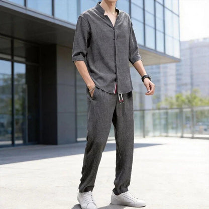 Conjunto Jonas™ com Camisa Manga 3/4  e Calça Bolso Faca