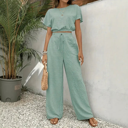 Conjunto Aurelisse™ em Linho de Algodão com Caimento Leve