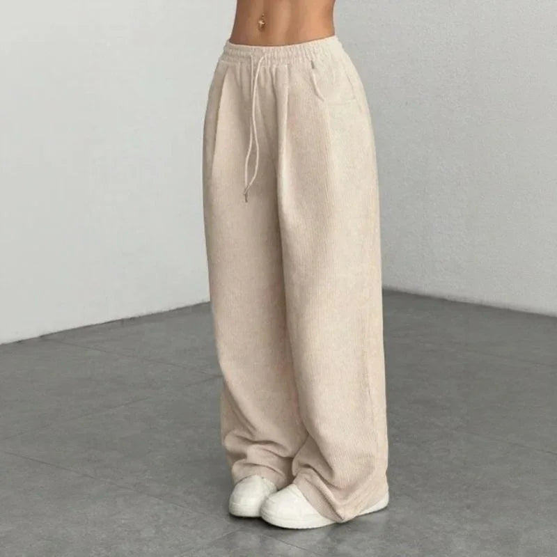 Calça Sara™ em Malha Texturizada Premium com Modelagem Ampla
