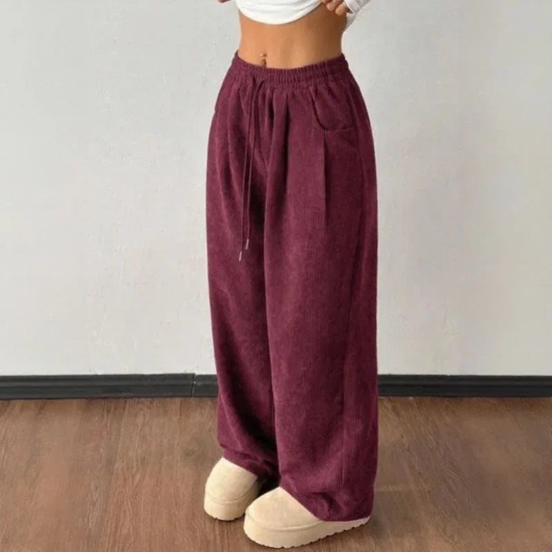 Calça Sara™ em Malha Texturizada Premium com Modelagem Ampla