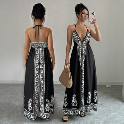 Vestido Bellamara™ com Caimento Amplo e Estética Mediterrânea