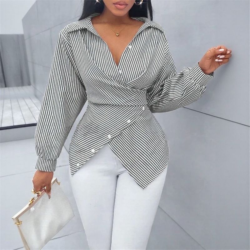 Camisa Transpassada Zoe™ em Viscose Premium com Amarração nas Costas