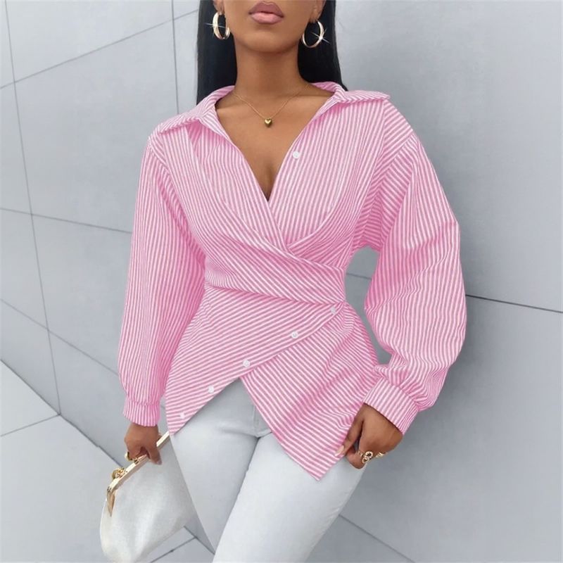 Camisa Transpassada Zoe™ em Viscose Premium com Amarração nas Costas