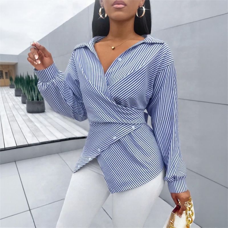 Camisa Transpassada Zoe™ em Viscose Premium com Amarração nas Costas