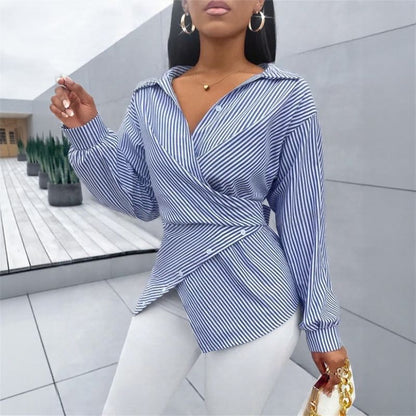 Camisa Transpassada Zoe™ em Viscose Premium com Amarração nas Costas