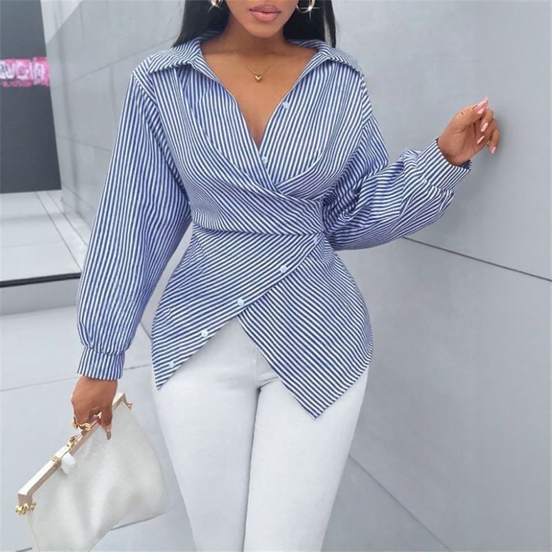 Camisa Transpassada Zoe™ em Viscose Premium com Amarração nas Costas