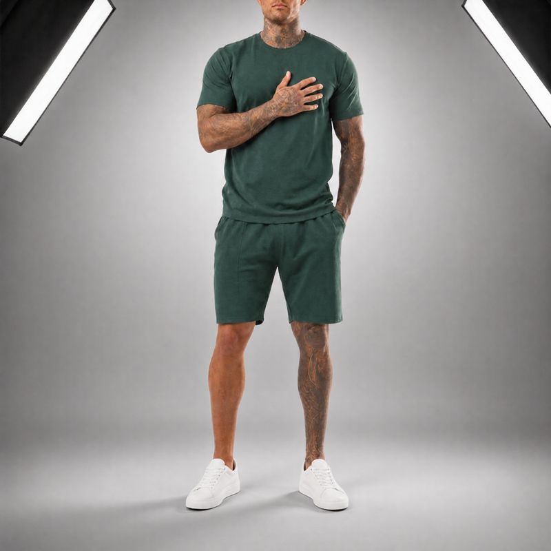 Conjunto Bryan™ Camiseta Básica e Shorts com Bolsos Laterais