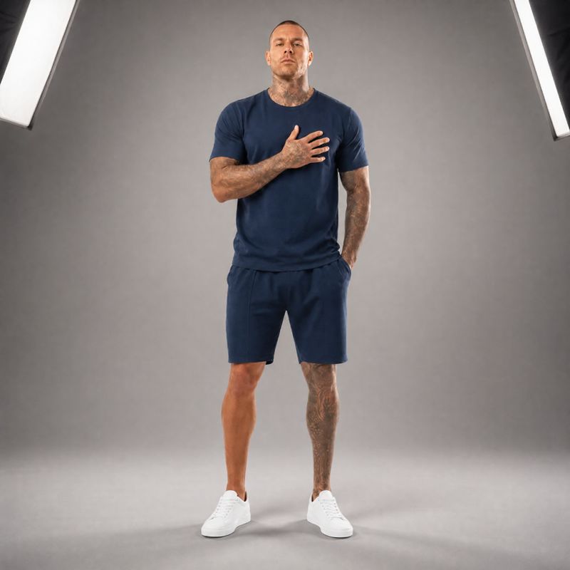 Conjunto Bryan™ Camiseta Básica e Shorts com Bolsos Laterais