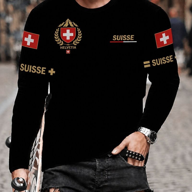 Camiseta World™ Manga Longa com Modelagem Slim e Estampa de Países